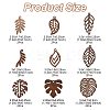 18Pcs 9 Styles Natural Walnut Wood Pendants WOOD-FS0001-48-4
