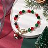 Christmas Theme Glass Beaded Bracelets BJEW-JB10940-4