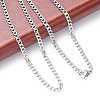 Non-Tarnish 304 Stainless Steel Curb Chain Necklace Making X-STAS-A028-N108P-3
