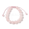 10mm Round Dyed Natural Rose Quartz Braided Bead Bracelets BJEW-C067-01C-20-2