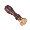 DIY Letter Scrapbook Brass Wax Seal Stamps and Wood Handle Sets AJEW-PH0010-I-5