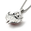 Alloy Bat with Plastic Dragon Eye Pendant Necklace NJEW-B084-02B-3