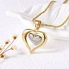 Heart Brass Micro Pave Clear Cubic Zirconia Pendant Necklaces for Women NJEW-S385-04B-G-1