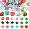 30Pcs 3 Styles Rainbow Iridescent Printed Opaque Acrylic Beads OACR-TA0004-52A-1