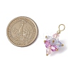 5Pcs Flower Acrylic Pendants PALLOY-JF03056-2