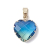 Gradient Color K9 Glass Imitation Tourmaline Pendants PALLOY-JF03453-3