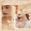 1Pc 304 Stainless Steel Flat Round Locket Pendant Cable Chain Necklaces for Women NJEW-LP0001-16-4