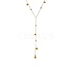 304 Stainless Steel Ball Chain Long Tassel Y Necklaces for Women FS-WG75565-01-5