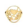 Ion Plating(IP) 304 Stainless Steel Bird Adjustable Ring for Women RJEW-L107-034G-2