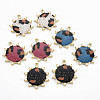 Rack Plating Printed Alloy Pendants ENAM-Q445-010-NR-1