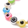 Flat Round with Evil Eye Beaded Bracelet BJEW-JB07102-02-6