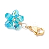 Transparent Glass Flower Pendant Decorations HJEW-JM03728-5