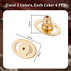 8Pcs 2 Colors Brass Bullet Ear Nuts KK-GA0001-82-2