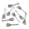 Tibetan Style Zinc Alloy Broom Pendants TIBEP-R334-317AS-RS-2