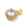 Rack Plating Brass Micro Pave Cubic Zirconia Pendants KK-G513-06G-2