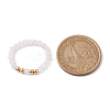 3Pcs 3 Styles Natural Rose Quartz Beaded Stretch Rings Set RJEW-JR00647-02-3