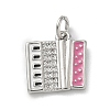 Brass Micro Pave Clear Cubic Zirconia Charms KK-A273-06P-1