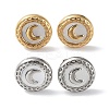 6 Pair 2 Color Crescent Moon Natural Shell Stud Earrings EJEW-A024-14-2