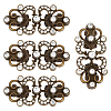 4Pcs Flower Alloy & Glass Cardigan Clips AJEW-PH0006-66AB-1