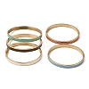 304 Stainless Steel Enamel Striped Hinged Cuff Bangles for Women SA-CBAC920-06G-4