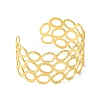 Ion Plating(IP) Oval 304 Stainless Steel Cuff Bangles for Women BJEW-B104-16G-2