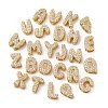 Brass Micro Pave Cubic Zirconia Beads KK-F895-19G-1