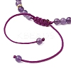 Natural Amethyst Braided Bead Bracelets BJEW-JB11241-01-4