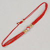 Handmade Glass Seed Beads Multi-strand Braided Bracelets IU4174-2-1