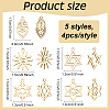 20Pcs 5 Styles Ion Plating(IP) 316L Surgical Stainless Steel and 304 Stainless Steel Pendants STAS-AN0001-04-2