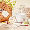100Pcs Mother's Day Flat Round Gold Stamp Word Happy Mother' Day Hanging Tag DIY-SP0003-88A-3