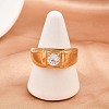 304 Stainless Steel Micro Pave Cubic Zirconia Finger Rings LS-RJEW-D336-08G-1