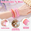 6Pcs 6 Styles 8mm Glass Round Beaded Stretch Bracelet Sets BJEW-TAC0023-5