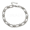 Non-Tarnish 304 Stainless Steel Oval Link Chain Bracelets for Women LS-BJEW-B092-08P-01-1