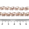Transparent Electroplate Glass Beads Strands EGLA-A037-T6x8mm-B04-4