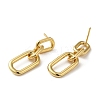 Rack Plating Brass Hollow Oval Dangle Stud Earrings for Women EJEW-Z019-13G-2