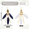 2Pairs 2 Colors Feather Chandelier Earrings EJEW-TA0001-81B-3