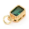 Real 18K Gold Plated Brass Inlaid Cubic Zirconia Charms ZIRC-L100-075G-02-3