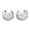Rack Plating Brass Micro Pave Cubic Zirconia Cuff Earrings for Women KK-Z038-24P-1