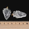 Raw Rough Natural Quartz Crystal Pendants G-G162-01G-03-3