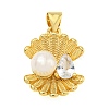 Rack Plating Brass Micro Pave Cubic Zirconia Pendants KK-Z063-02G-1