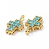 Brass Micro Pave Clear Cubic Zirconia Pendants ZIRC-F135-24G-04B-3