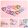 16Pcs 16 Colors Heart Food Grade Eco-Friendly Silicone Focal Beads SIL-SP0001-06-6