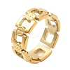 304 Stainless Steel Hollow Square Open Cuff Rings for Women STAS-D085-29G-1