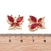 Brass Glass Connector Charms KK-B125-08G-04-3