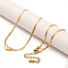 Ion Plating(IP) 304 Stainless Steel Heart Pendant Flat Snake Chain Necklaces for Women NJEW-G142-05G-1