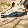 Fish Iron Chinese Calligraphy Paper Weight Cast AJEW-WH0455-138-4