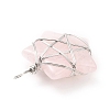 Natural Rose Quartz Pendants G-D458-07P-09-RS-3