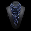 Round Wood Beaded  Multi Layered Bib Necklaces for Women FS-WG9E278-06-1