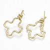 Brass Stud Earrings KK-S348-374-2