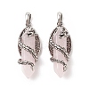 Natural Rose Quartz Pointed Pendants G-C051-01B-2